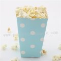 Light Blue Paper Popcorn Boxes Polka Dot 36pcs