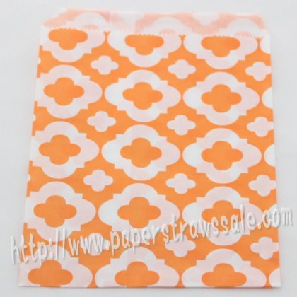 Orange Mod Print Paper Favor Bags 400pcs