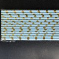 Gold Foil Polka Dot Light Blue Paper Straws 500 pcs