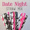 100 Pcs/Box Mixed Black Pink Date Night Paper Straws