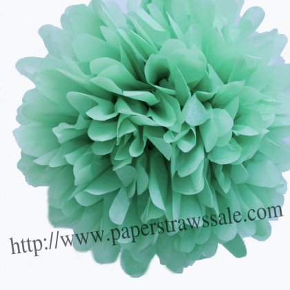 8" and 14" Mint Paper Pom Pom Tissue 20pcs [paperflower020]