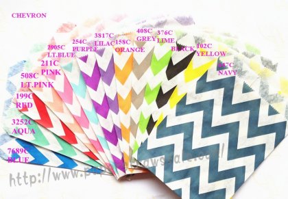 1400pcs Mixed 14 Colors Wide Chevron Paper Bags