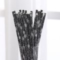 Halloween White Cobweb Spider Web Black Paper Straws 500 pcs Halloween White Cobweb Spider Web Black Paper Straws 500 pcs
