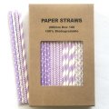100 Pcs/Box Mixed Lilac Lavender Lace Paper Straws 100 Pcs/Box Mixed Lilac Lavender Lace Paper Straws