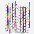 100 Pcs/Box Mixed Metallic Foil Rainbow Paper Straws