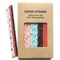 100 Pcs/Box Mixed Metallic Foil Assorted Dot Bubble Paper Straws