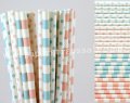 200pcs Light Pink and Blue Paper Straws Mixed