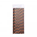 Halloween Orange Pumpkin Print Black Paper Straws 500 pcs