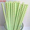 Paper Drinking Straws Mint Chevron Print 500pcs