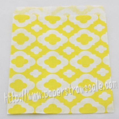 Yellow Mod Print Paper Favor Bags 400pcs [pfbags082]