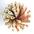 100 Pcs/Box Mixed Floral Vintage Flower Paper Straws