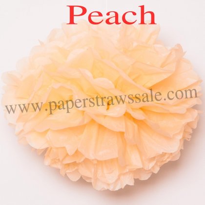 Peach Tissue Paper Pom Poms 20pcs [paperflower021]