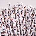 Colorful Floral Hen Bird Ladybug Paper Straws 500 pcs