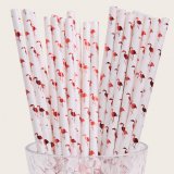 Flamingo Paper Straws Metallic Red Foil 500 pcs