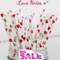 300pcs LOVE NOTES Heart Paper Straws Mixed 300pcs LOVE NOTES Heart Paper Straws Mixed