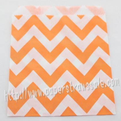 Orange Wide Chevron Paper Favor Bags 400pcs [pfbags048]