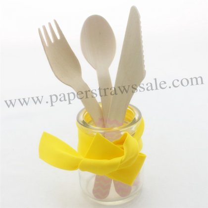 Pink Chevron Wood Utensils Set 150pcs [cutlery007]