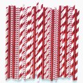 100 Pcs/Box Mixed Metallic Foil Red Paper Straws