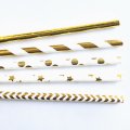 100 Pcs/Box Mixed Metallic Foil Gold Paper Straws
