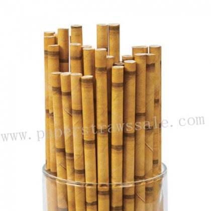Yellow Bamboo Tiki Paper Straws 500pcs [npaperstraws119]