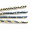 100 Pcs/Box Mixed Metallic Gold Foil Black Paper Straws
