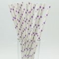 Lilac Lavender Star Paper Drinking Straws 500 pcs