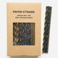 100 Pcs/Box Mixed Metallic Gold Foil Black Paper Straws 100 Pcs/Box Mixed Metallic Gold Foil Black Paper Straws