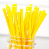 Plain Solid Yellow Paper Straws 500 pcs