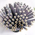 Mermaid Purple Silver Foil Scale Paper Straws 500 pcs