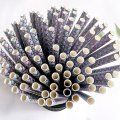 Mermaid Purple Silver Foil Scale Paper Straws 500 pcs