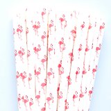 Hawaiian Summer Hot Pink Flamingo Paper Straws 500 Pcs