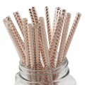 Foil Rose Gold Chevron Paper Straws 500 pcs