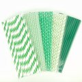 125 Pcs Mixed 5 Styles Kelly Deep Green Paper Straws