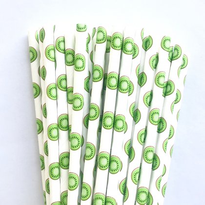 Fruit Kiwi Green Kiwifruit Paper Straws 500 pcs