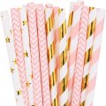 100 Pcs/Box Mixed Vintage Party Paper Straws