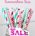 250pcs SUMMERTIME SASS Themed Paper Straws Mixed 250pcs SUMMERTIME SASS Themed Paper Straws Mixed