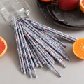 Colored Classical Ancient Floral Blue Paper Straws 500 pcs