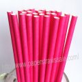 Plain Paper Drinking Straws Deep Pink 500pcs