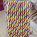 Colorful Colored Rainbow Striped Paper Straws 500pcs