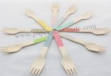 500pcs Mixed 10 Colors Zig Zag Wooden Forks Bulk