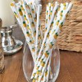 Green Yellow Fruit Pineapple Paper Straws Clearance