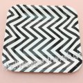 7" Black Zig Zag Stripe Square Paper Plates 60pcs