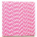White Polka Dot Hot Pink Paper Straws 500 Pcs