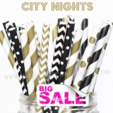 300pcs City Nights Paper Straws Mixed