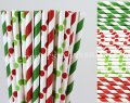 200pcs Red and Green Party Paper Straws Mixed 200pcs Red and Green Party Paper Straws Mixed