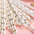 100 Pcs/Box Mixed Metallic Foil Horse Pony Paper Straws