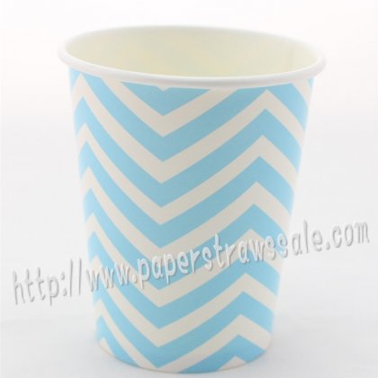90Z Blue Chevron Paper Drinking Cups 120pcs [dpapercups003]