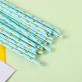 Gold Foil Polka Dot Light Blue Paper Straws 500 pcs