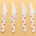 Wooden Knives with Red Polka Dot Print 100pcs Wooden Knives with Red Polka Dot Print 100pcs