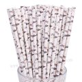 Colorful Floral Mandarin Duck Bird Paper Straws 500 pcs